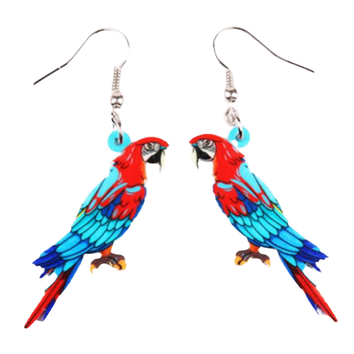 Boucle d'Oreille Perroquet Réaliste