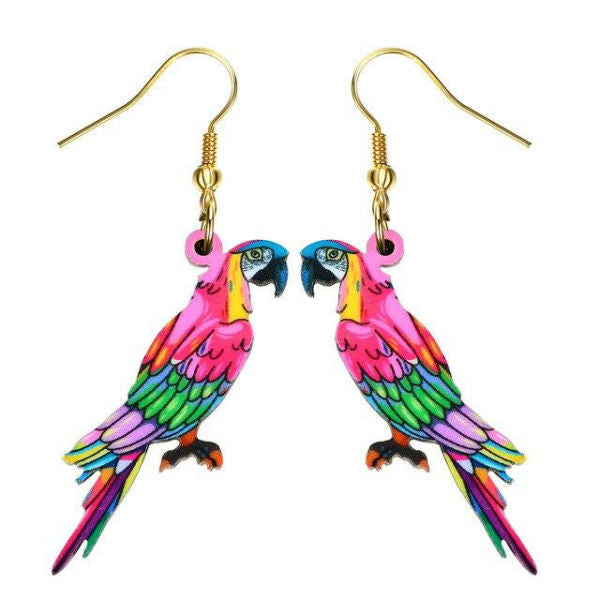 Boucle d'Oreille Perroquet Réaliste