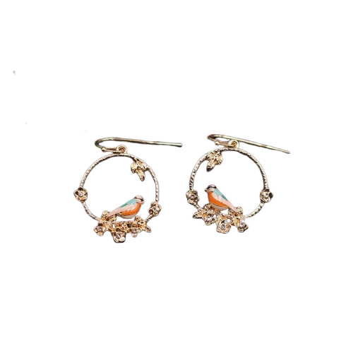 Boucle d'Oreille Perroquet Anneau