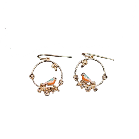 Boucle d'Oreille Perroquet Anneau